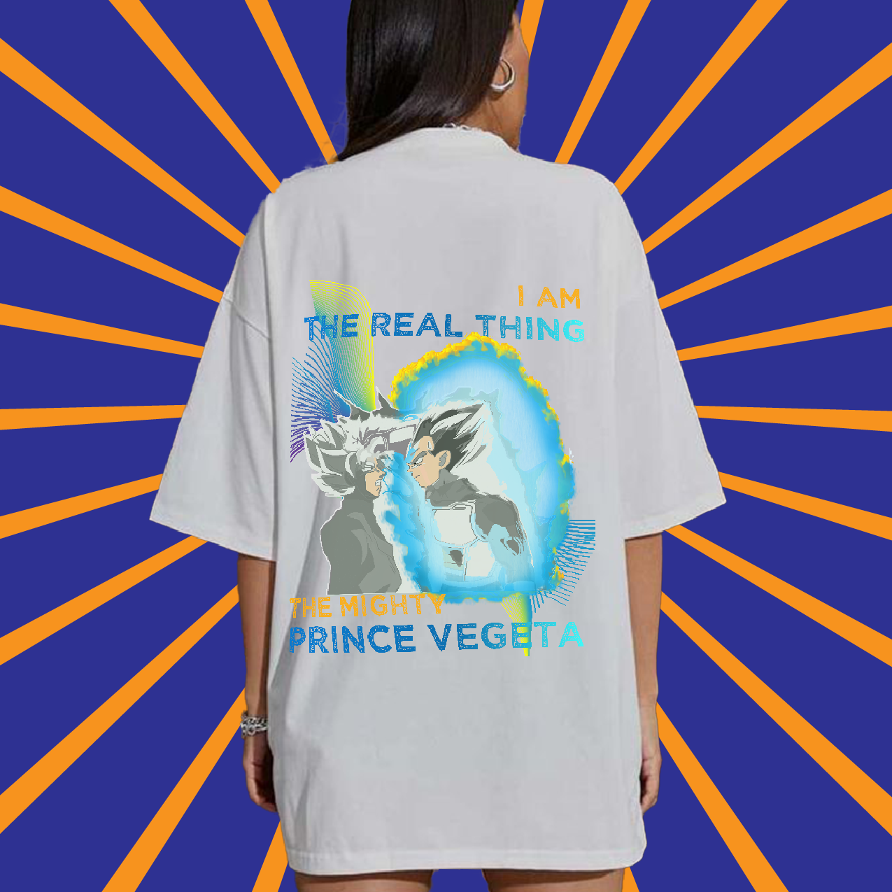 Mighty Prince Vegeta - The Real Thing DBZ Oversized Anime T-shirt