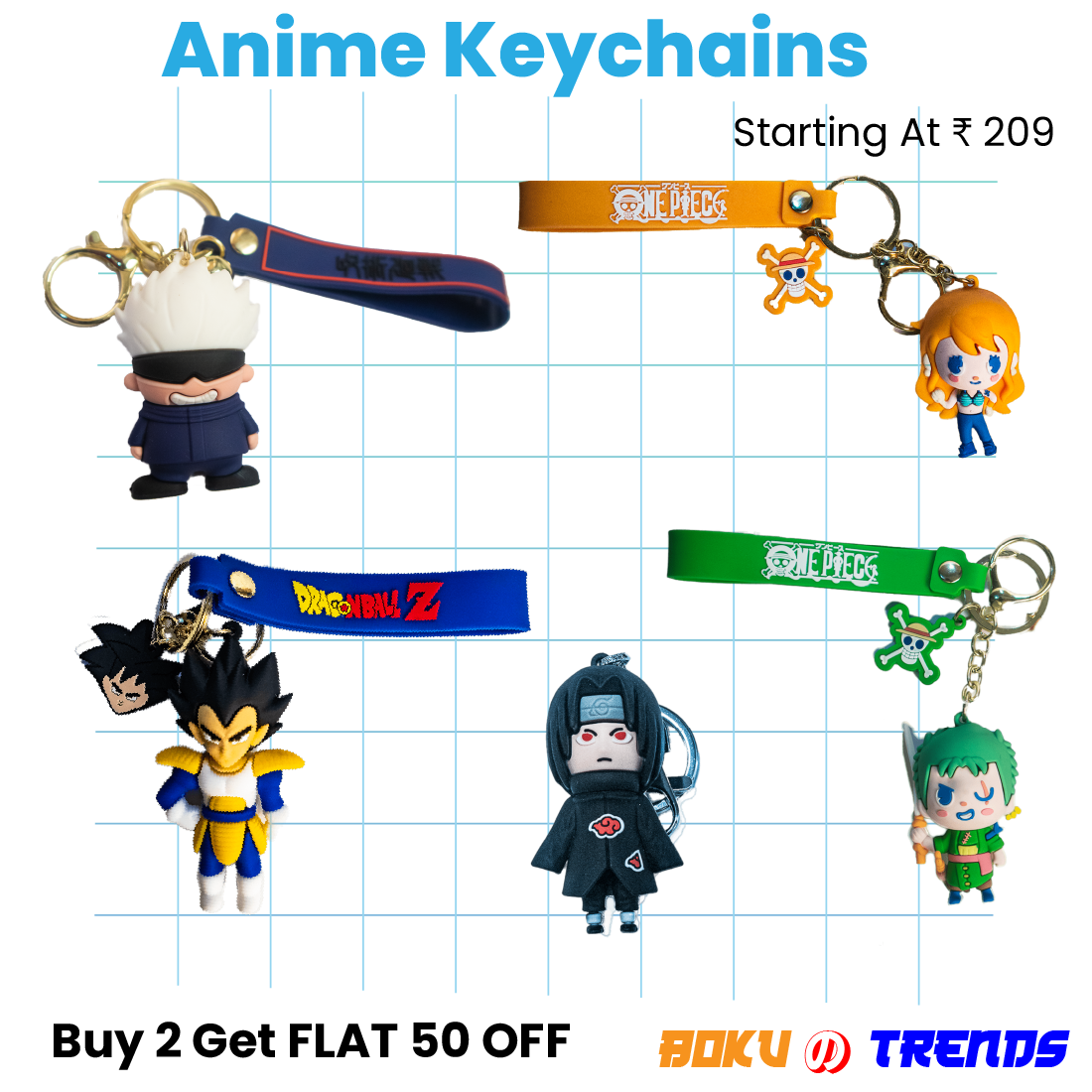 Cute Anime Themed Keychains Starting At Just 199! on Bokunotrends.com