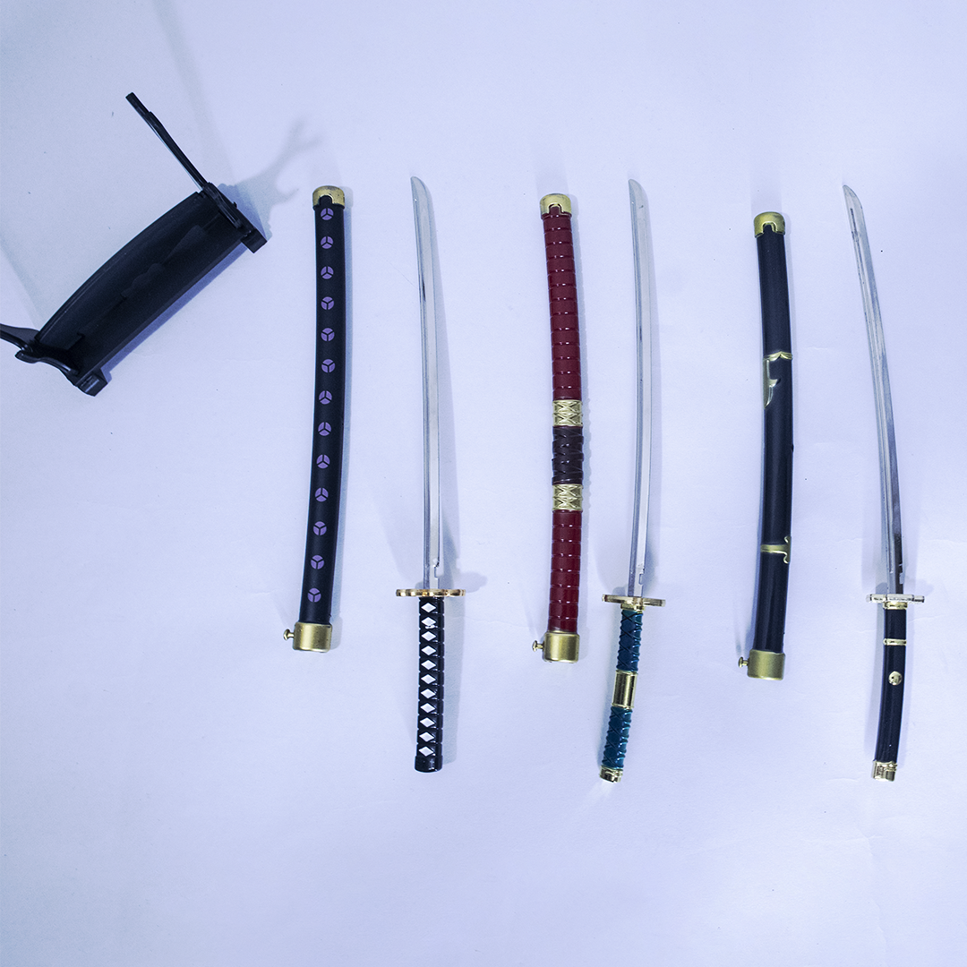 Zoro Mini Katana Collectible Swords- set of 3 - top view