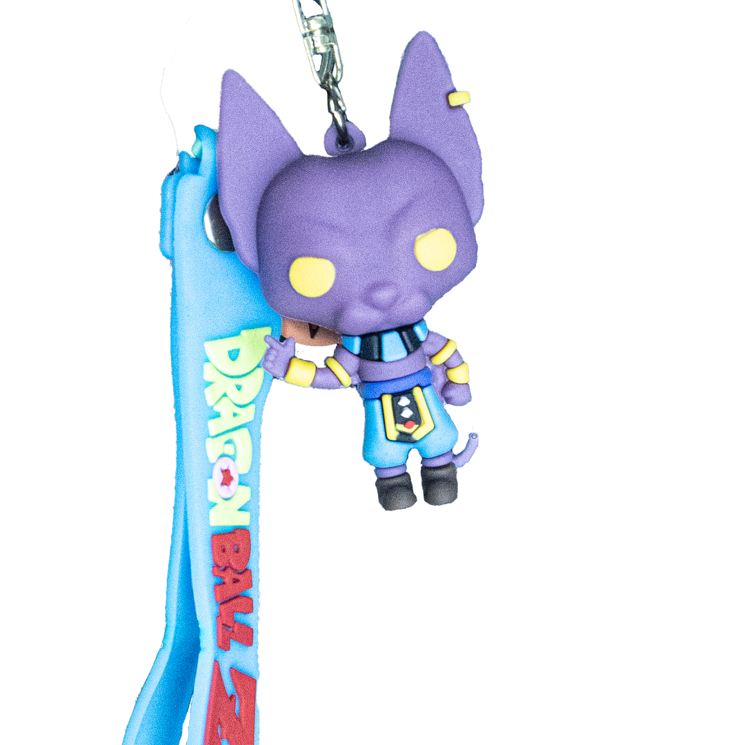 Lord Beerus 3-in-1 Dragon Ball Keychain Front View