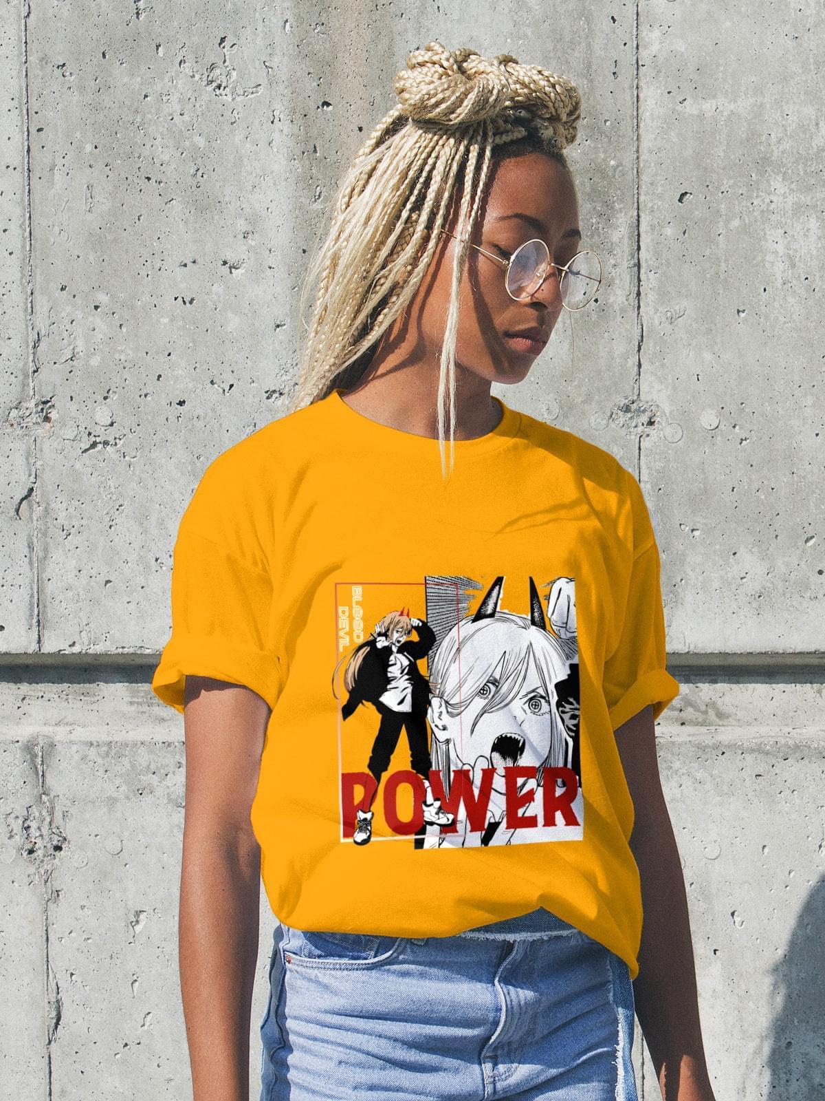 Yellow store anime shirt