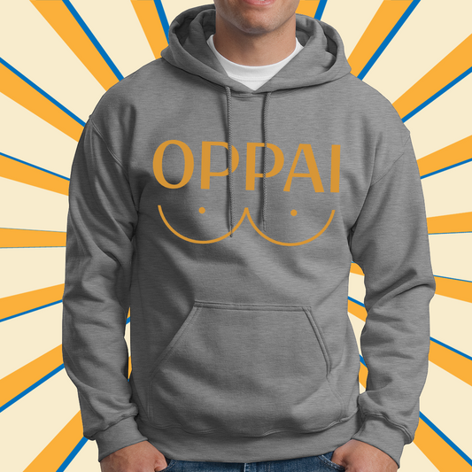 The Powerful One Punch Man's Oppai Hoodie Grey Color