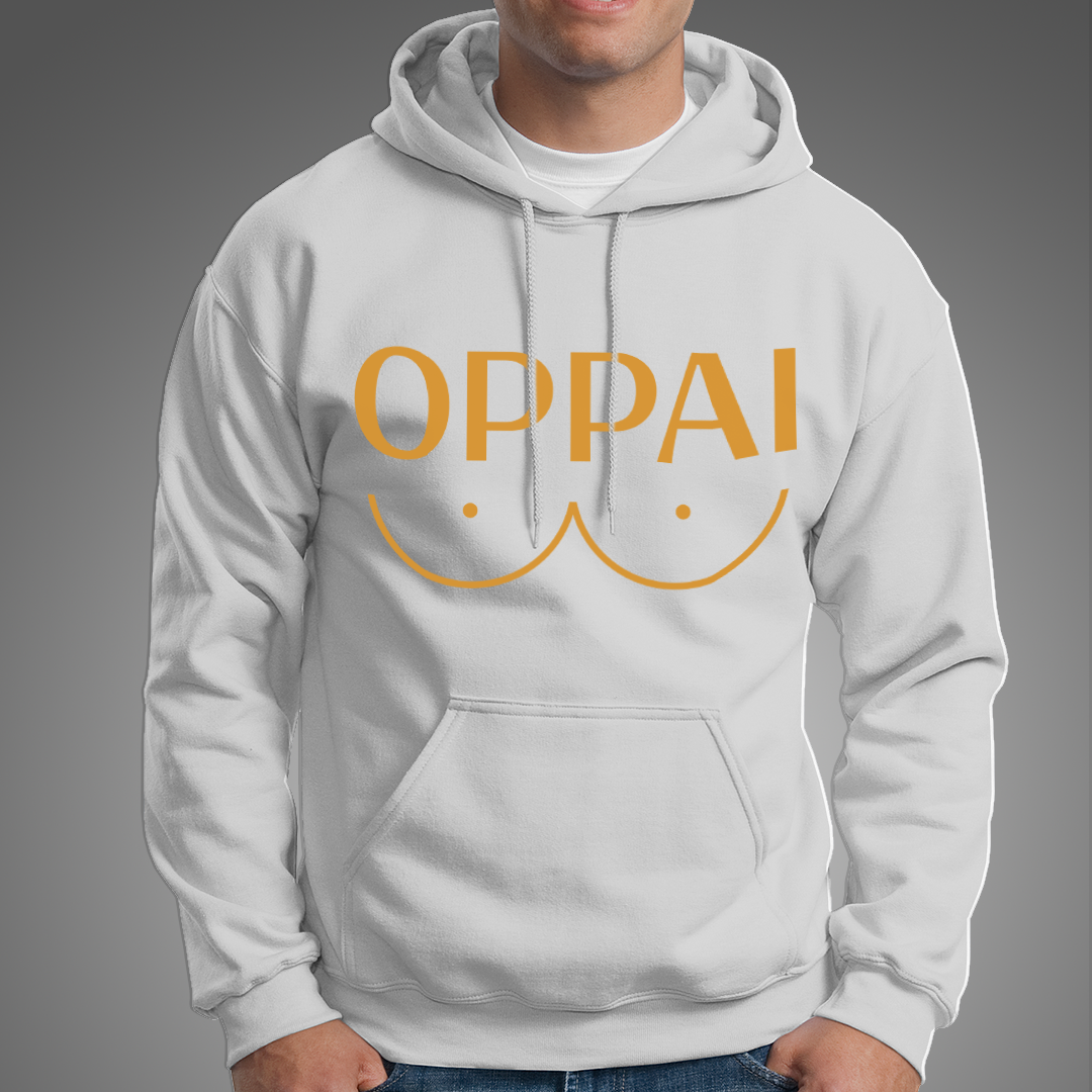 The Powerful One Punch Man's Oppai Hoodie White Color