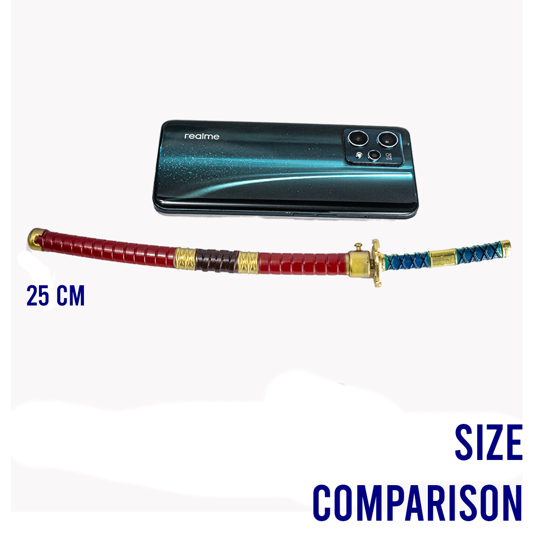 size comparison of 25cm katana Sandai
