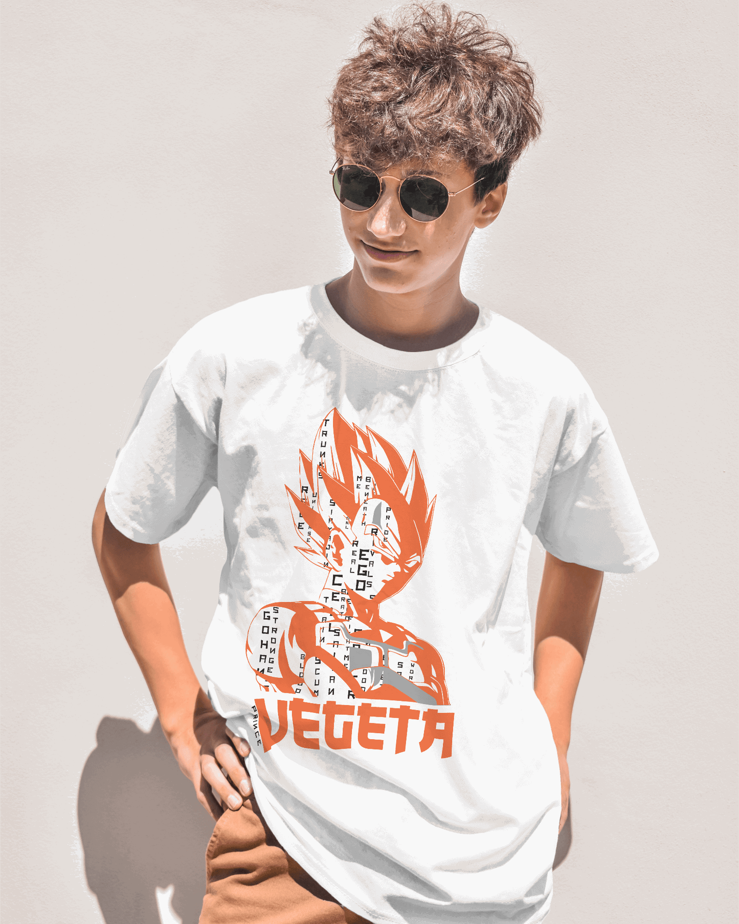 Prince Vegeta | White DBZ Oversized Front Back Tshirt